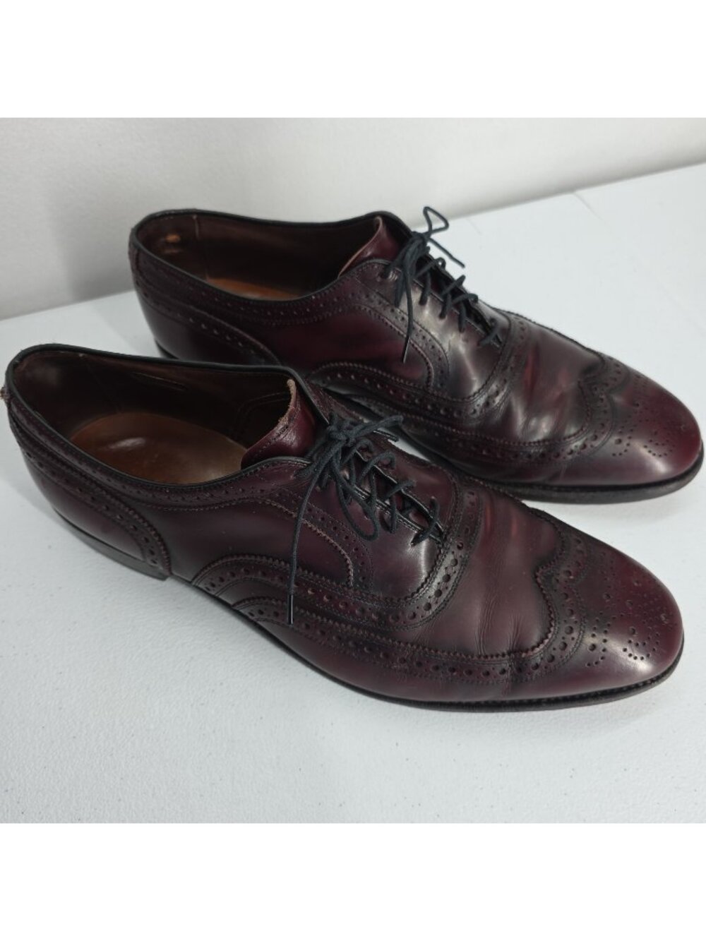 Allen Edmonds McAllister Oxford Mens 13 E Burgundy Leather Wingtip Brogue 6275